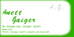 anett gaiger business card